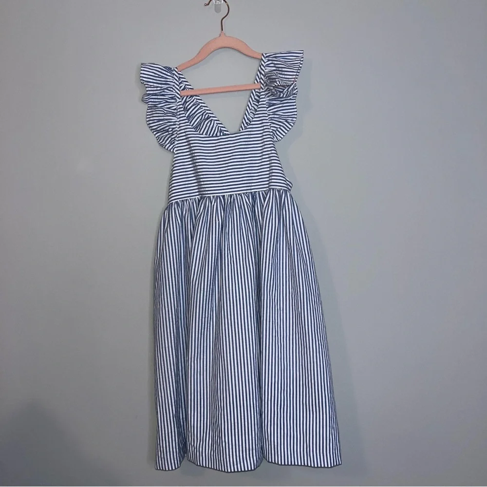 Kelly's Kids Blue and White Ruffled Sundress
